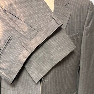 Merona Charcoal Grey Blue Pinstripe Men's Suit